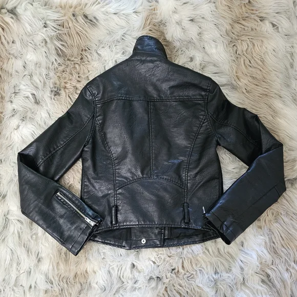 Black Faux Leather Jacket - Picture 2 of 4